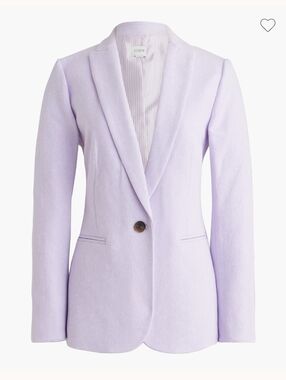 J Crew Womens Lilac Purple Herringbone Blazer Linen Cotton Jacket Size 2 J. Crew